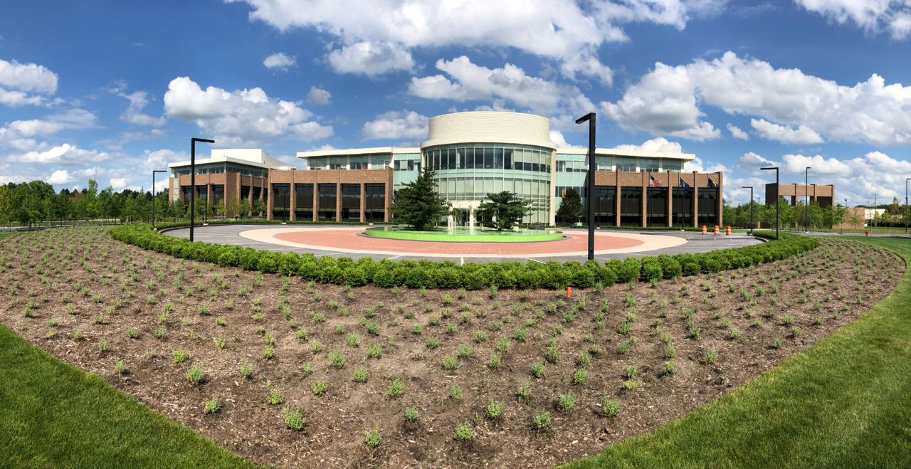 Commercial campus landscape installation by Rivers Edge