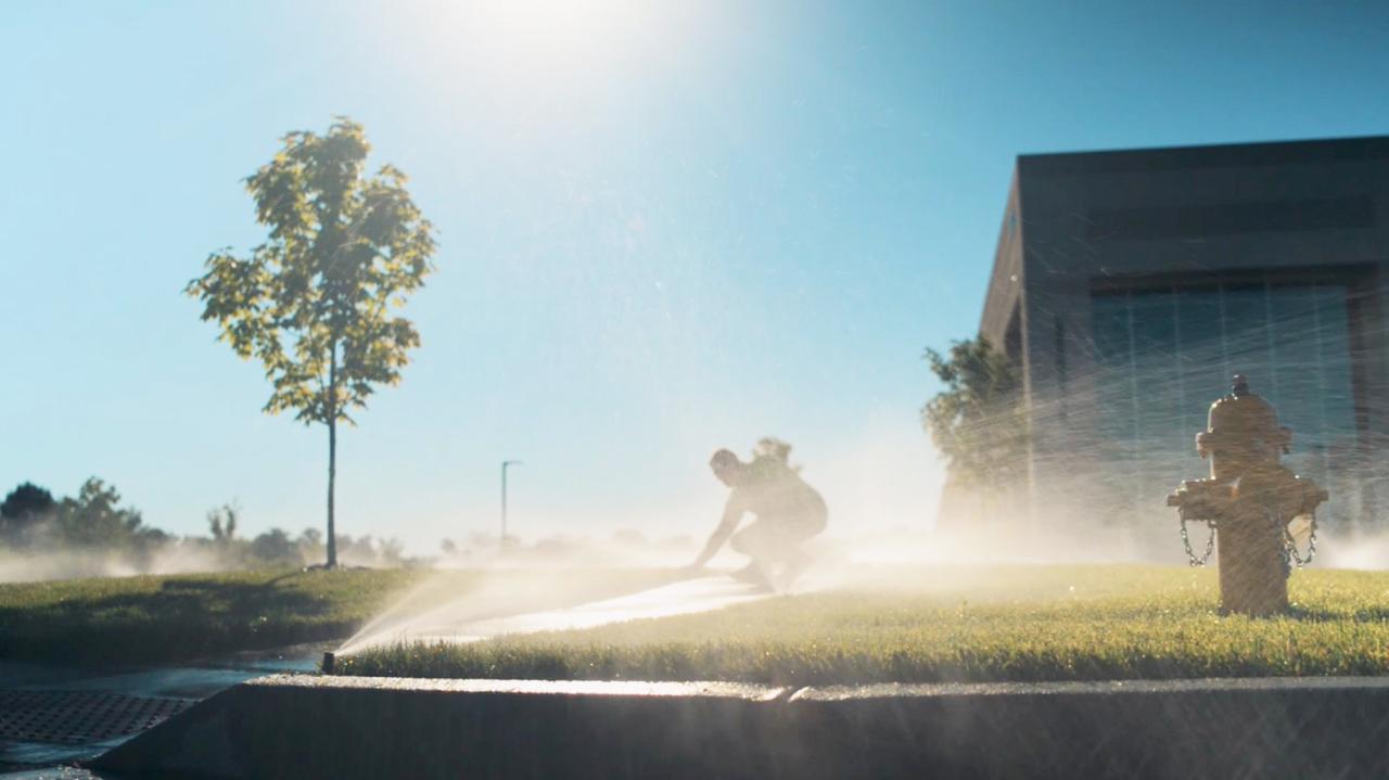 Rivers Edge irrigation technician at work